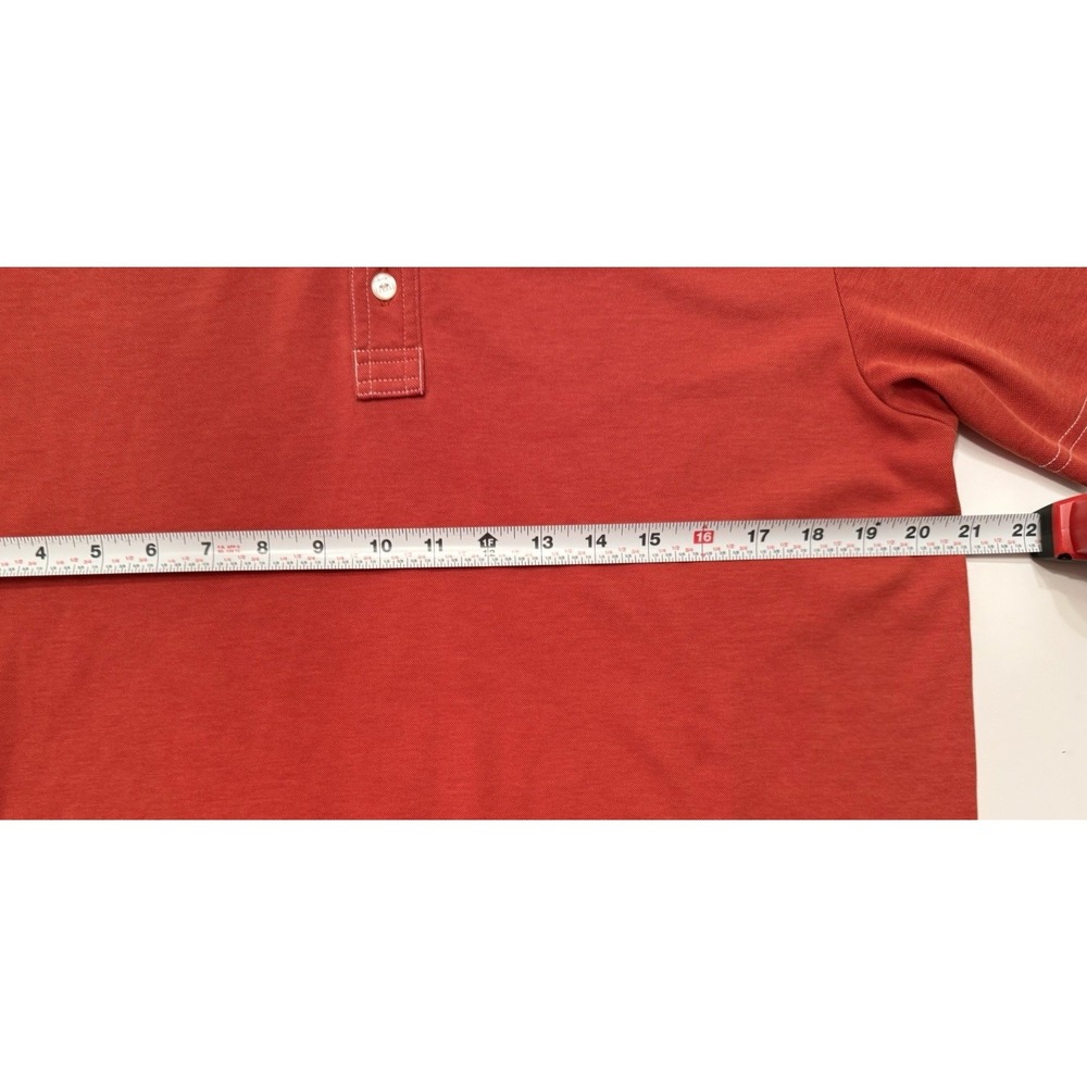 Travis Mathew Golf Polo Shirt Mens Reddish Orange Pima Cotton Polyester Size L - Picture 8 of 9